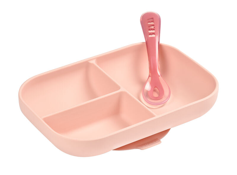Beaba Silicone Suction Divided Plate & Spoon