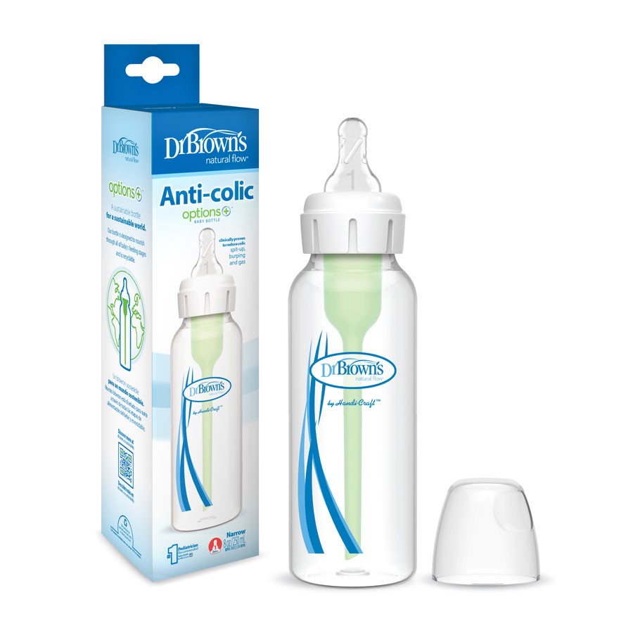 Dr. Brown’s Natural Flow® Anti-Colic Options+™ Narrow Baby Bottle 8oz/250ml