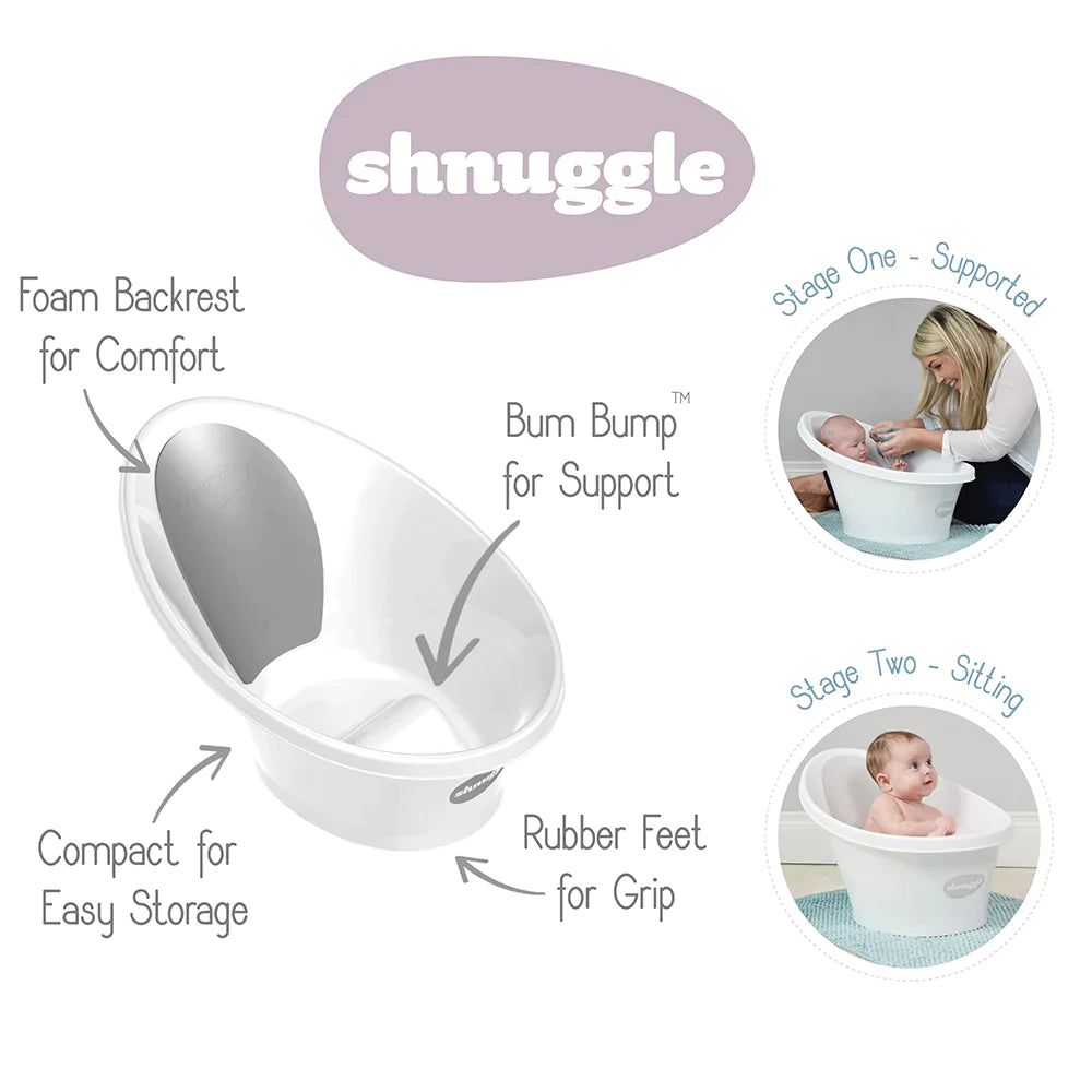 Shnuggle Bathtub w/Plug + Washy Bath Jug
