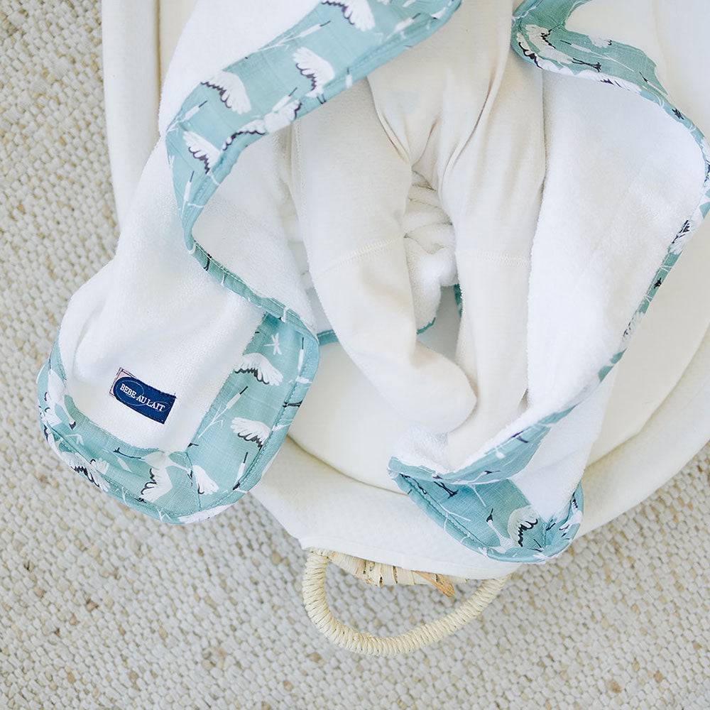 Bebe Au Lait Baby Hooded Towel [Crane]
