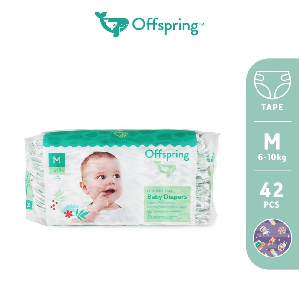Offspring Chlorine-Free Diapers M 42PCS [Fashion Tapes]